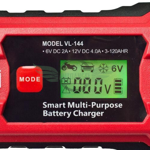 Зарядний пристрій VOIN VL-144 6&12V/0.8-4.0A/3-120AHR/LCD/Iмпульсний