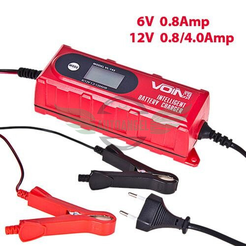 Зарядний пристрій VOIN VL-144 6&12V/0.8-4.0A/3-120AHR/LCD/Iмпульсний