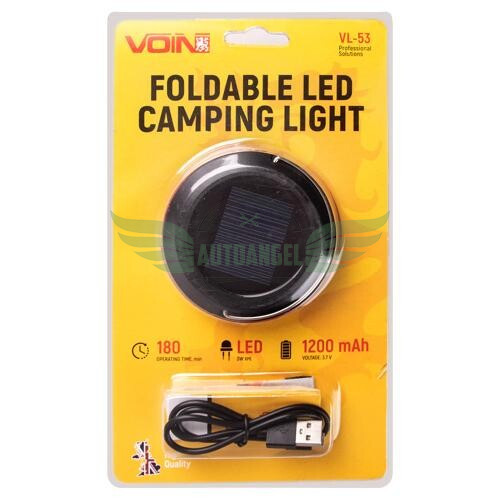 Ліхтар для кемпіга VOIN VL-53, 3W XPE / Power Bank1200mAh / солн. панель / складаний (VL-53)