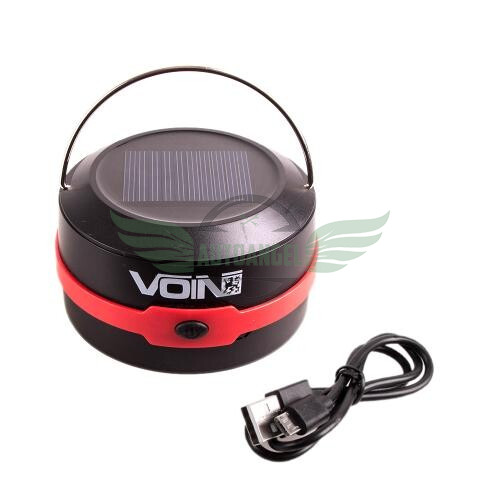 Ліхтар для кемпіга VOIN VL-53, 3W XPE / Power Bank1200mAh / солн. панель / складаний (VL-53)