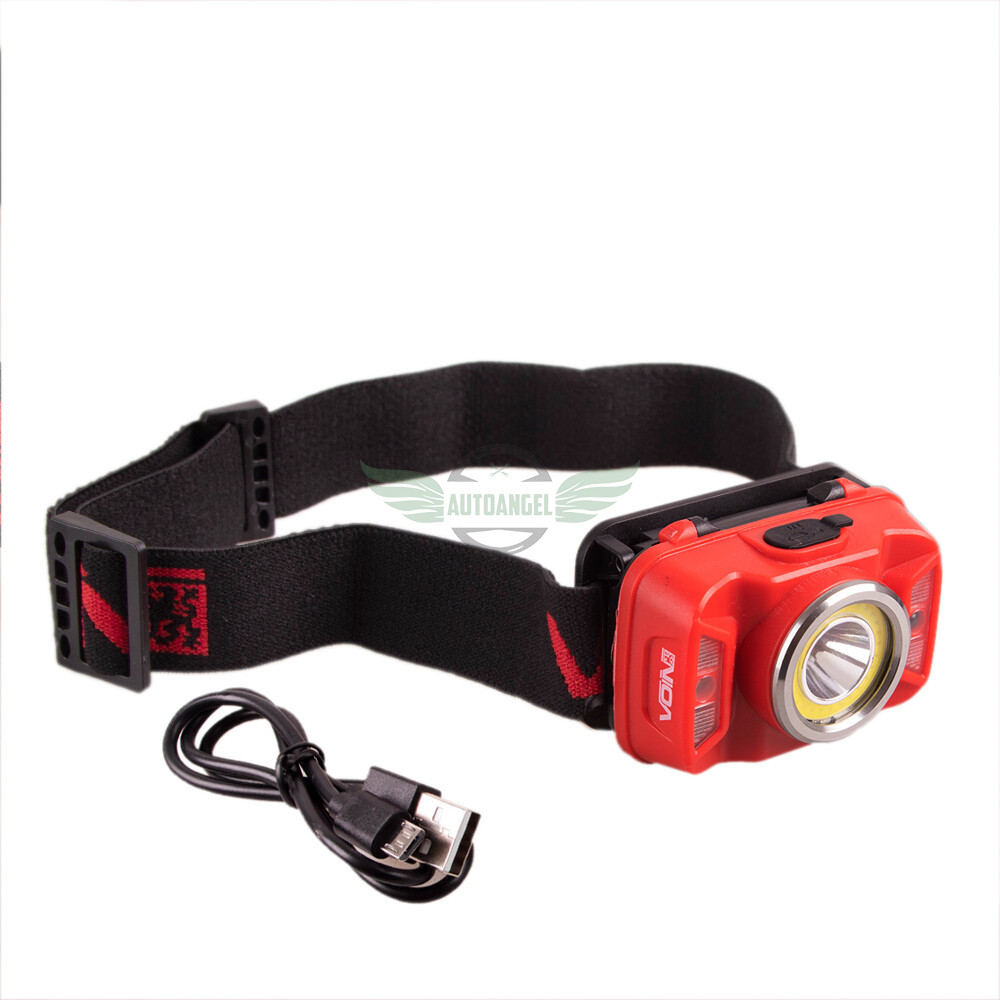 Ліхтар налобний VOIN VL-146, 5W-COB + (W / R) + 5W XPE / АКБ1800mAh / регул. нахилу / сенсор (VL-146)