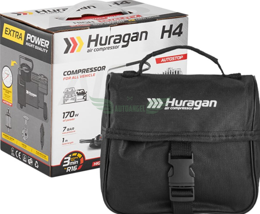 Автомобільний компресор Huragan 12 В 7 Атм 37 л/хв (H0400)
