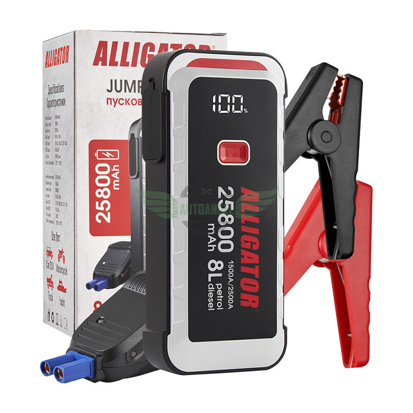 Пусковое устройство Alligator Jump Starter 1500A/2500A 25800mAh со Smart-клемами JS847