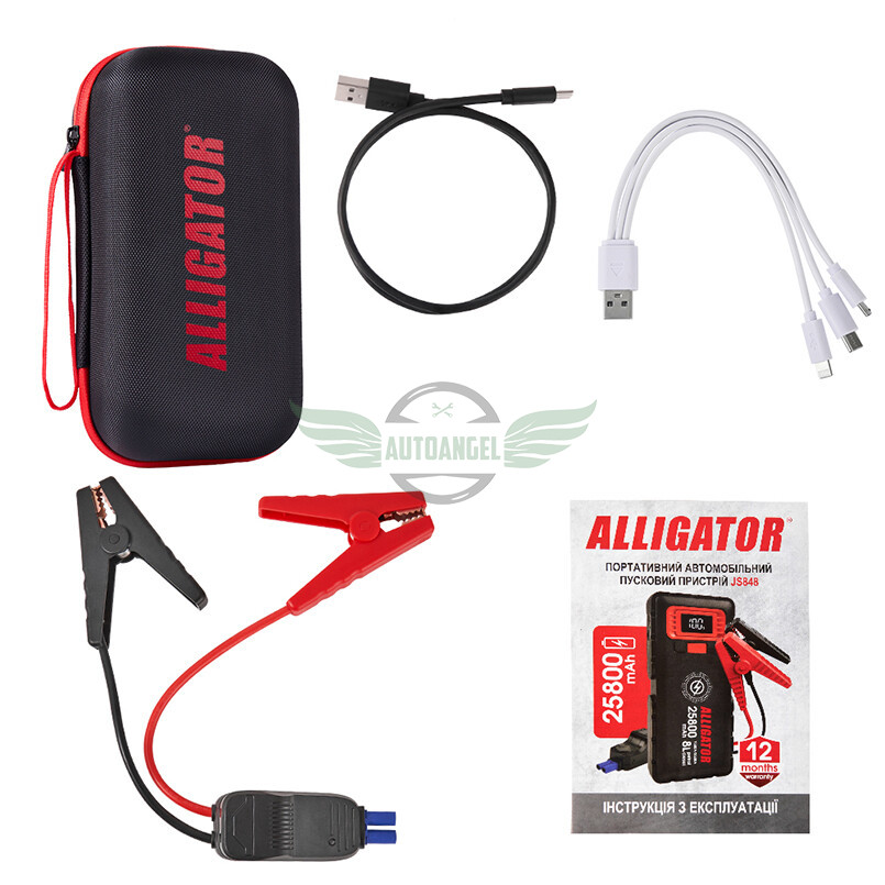 Пусковий пристрій Alligator Jump Starter 800A/1600A 20000mAh зі Smart-клеммами JS843