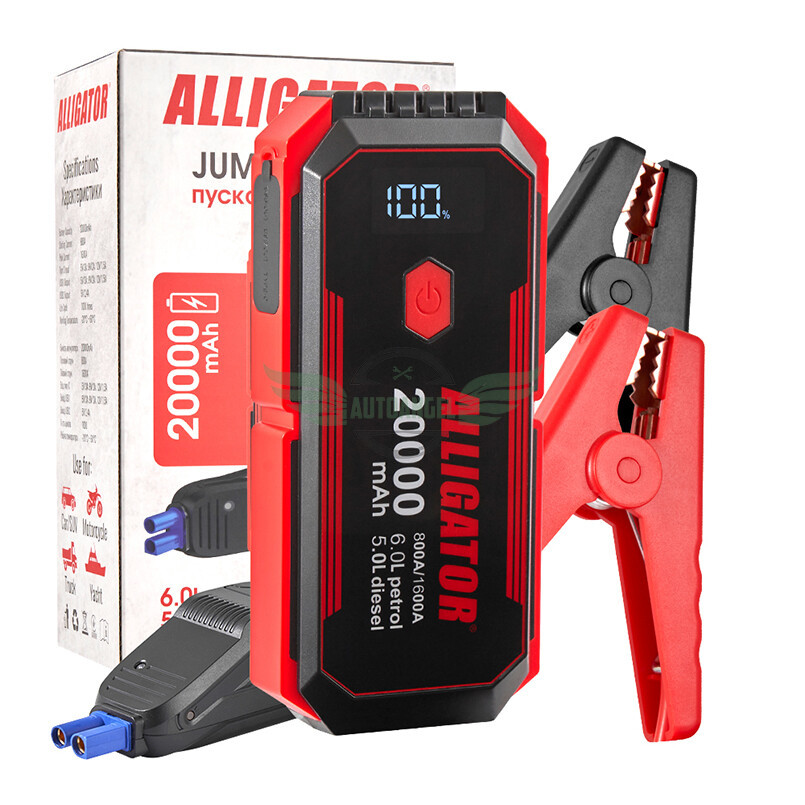 Пусковий пристрій Alligator Jump Starter 800A/1600A 20000mAh зі Smart-клеммами JS843