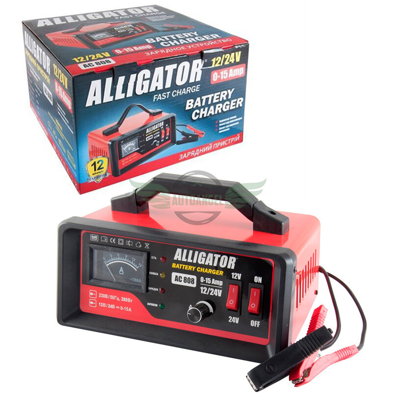 Зарядний пристрій АКБ Alligator 12/24V, 15А AC808
