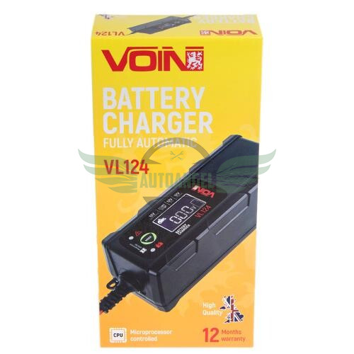 Зарядний пристрій VOIN VL-124 12V/4A/3-120AHR/LCD/Імпульсне (VL-124)