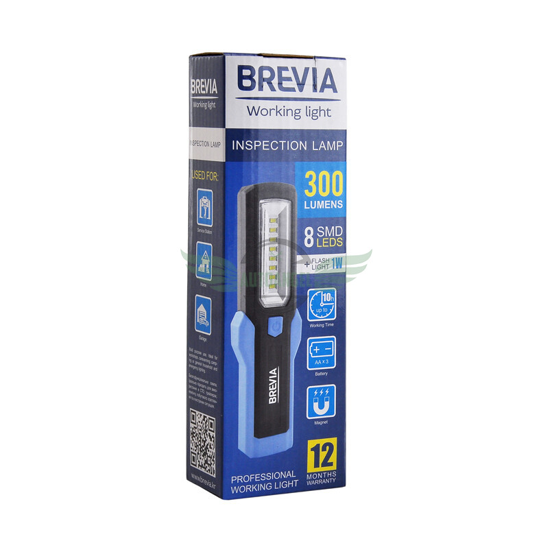 Ліхтар LED інспекційний Brevia 8SMD+1W LED 300lm, 3xAA 11310