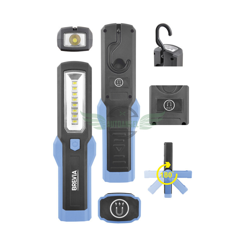 Ліхтар LED інспекційний Brevia 8SMD+1W LED 300lm, 3xAA 11310