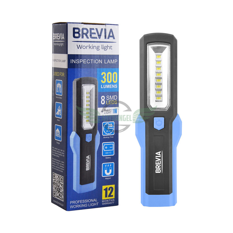 Ліхтар LED інспекційний Brevia 8SMD+1W LED 300lm, 3xAA 11310