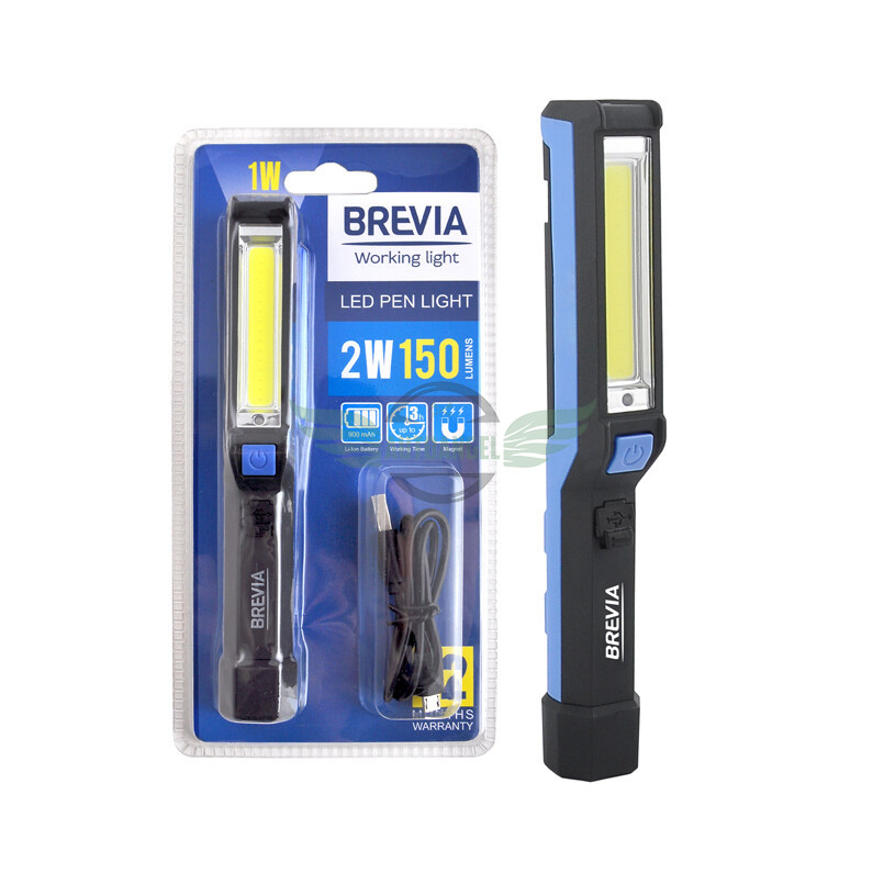 Ліхтар LED інспекційний Brevia Pen Light 2W COB+1W LED 150lm 900mAh+microUSB 11220