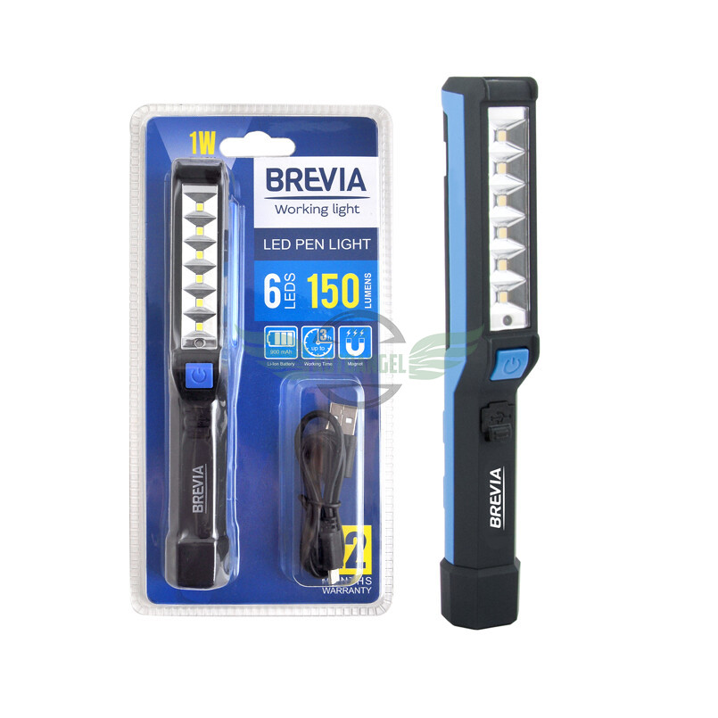Ліхтар LED інспекційний Brevia Pen Light 6SMD+1W LED 150lm 900mAh+microUSB 11210