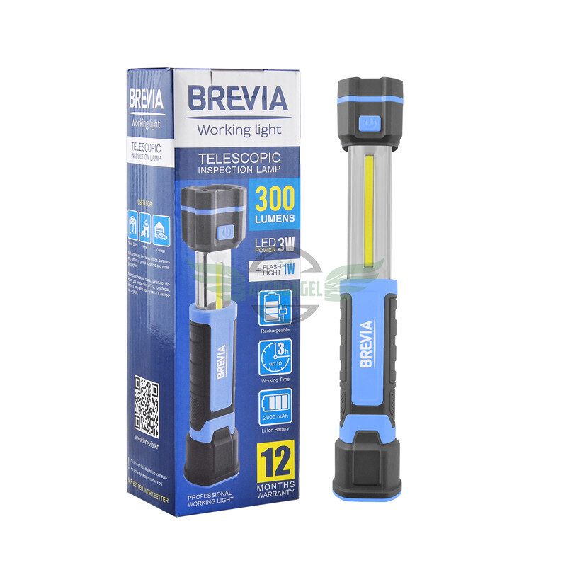 Професійний інспекційний телескопічний LED-ліхтар Brevia 300lm 2000mAh, microUSB 11340