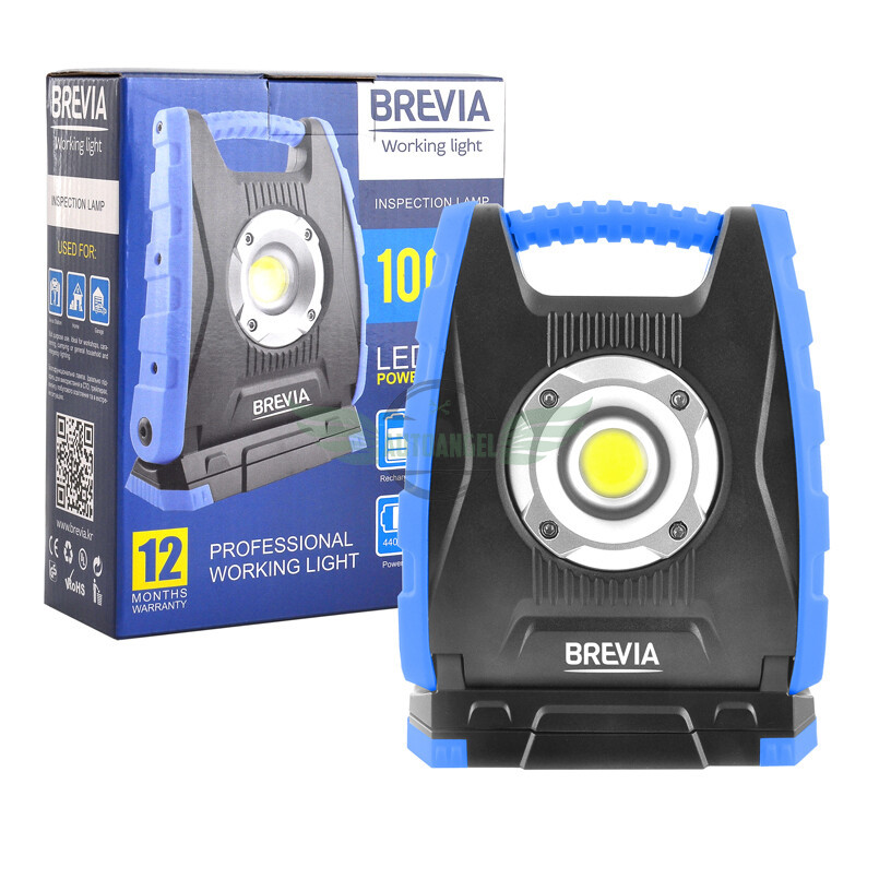 Професійний інспекційний LED-ліхтар Brevia 10W COB 1000lm 4400mAh Power Bank, type-C 11410