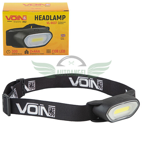 Ліхтар налобний VOIN VL-9037, LED COB 80Lm /2xAAA (не в комплекті)